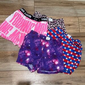 American Eagle Women's Galaxy & Patterned Lounge Shorts -Purple, Pink, Red, Blue
